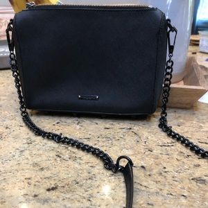 Black textured leather gently used